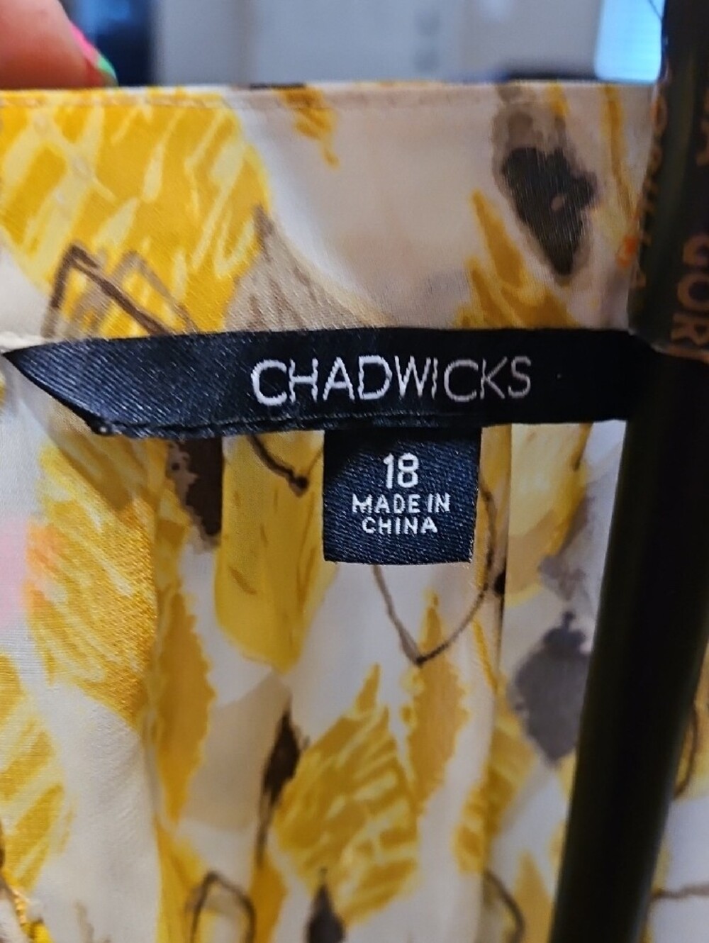 Chadwicks Yellow Patterned Tunic Top - Picture 5 of 6